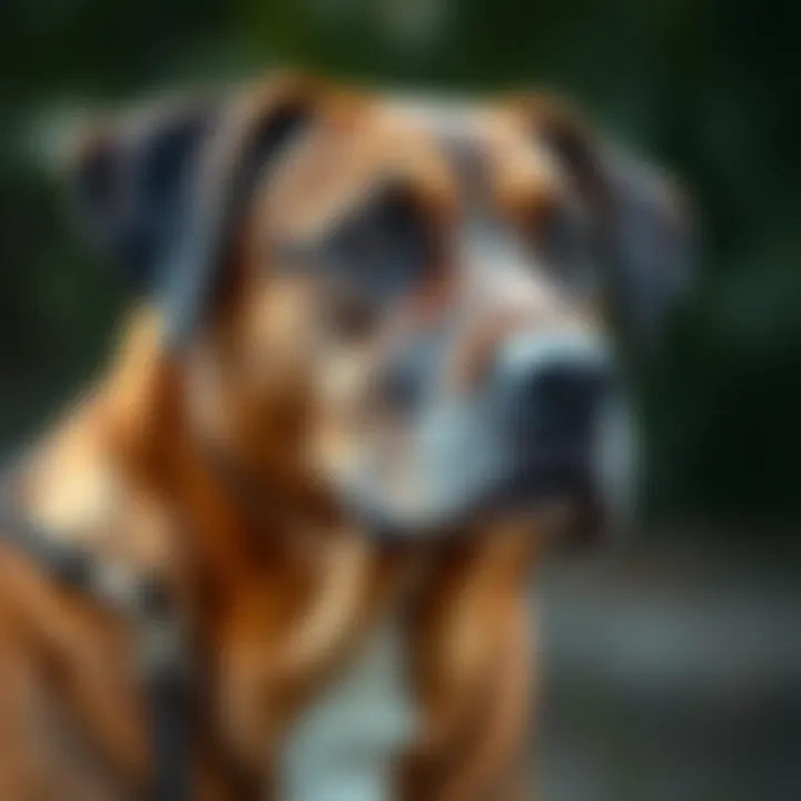 Close-up of a large short-haired breed showcasing its sleek coat