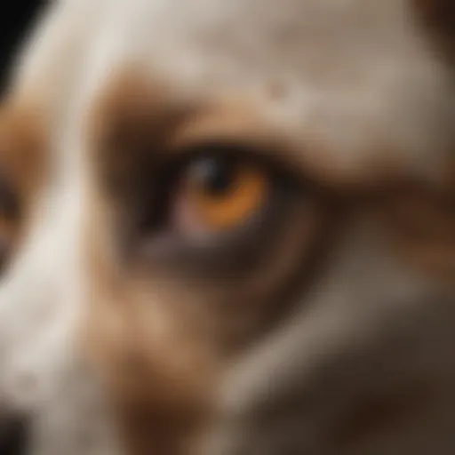 Close-up of a dog's skin showing signs of malassezia dermatitis