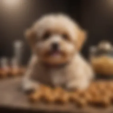 Nutritional Value of Maltipoo Treats Nutritional ingredients for dog treats arranged artfully