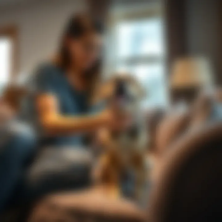 Positive Reinforcement Training A pet owner training their dog using positive reinforcement