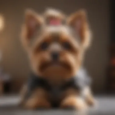 Comforting a Yorkie with a Sensitive Stomach A Yorkie enjoying a gentle belly rub