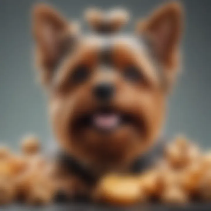 A diagram illustrating the digestive system of a Yorkie