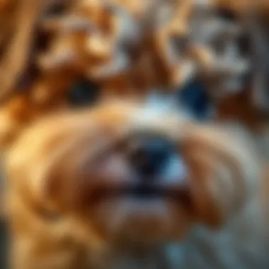Detailed Look at Fur Texture of Miniature Poodle Maltese Mix Close-up of Miniature Poodle Maltese mix's fur texture