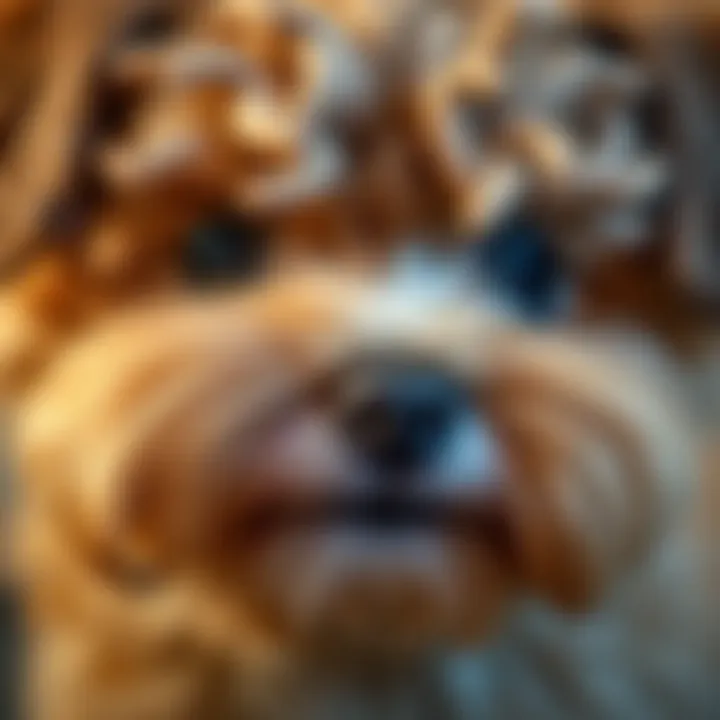 Detailed Look at Fur Texture of Miniature Poodle Maltese Mix Close-up of Miniature Poodle Maltese mix's fur texture