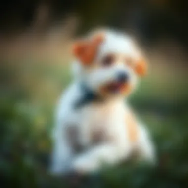 Playful Miniature Poodle Maltese Mix in Nature Playful Miniature Poodle Maltese mix outdoors