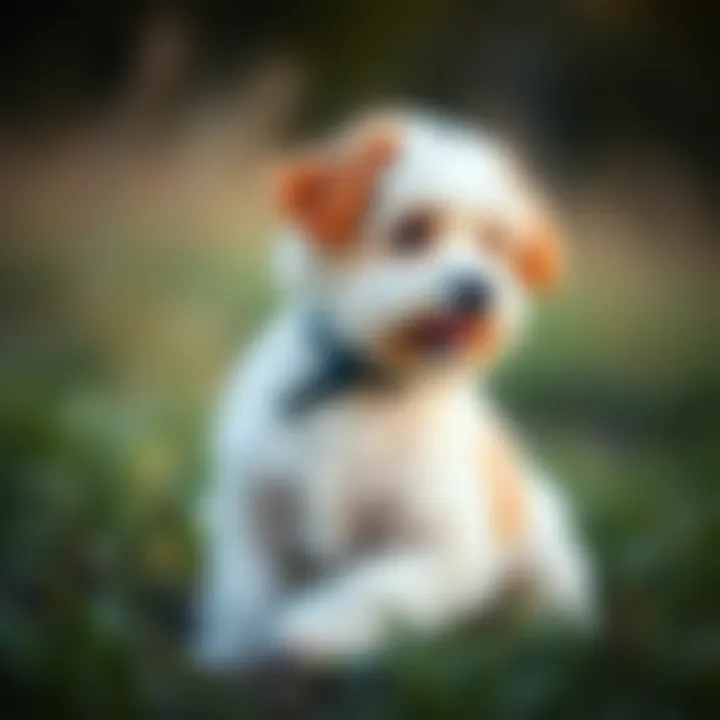 Playful Miniature Poodle Maltese Mix in Nature Playful Miniature Poodle Maltese mix outdoors