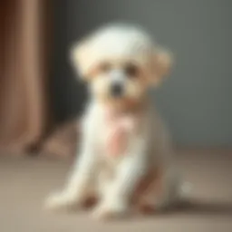 Miniature Poodle Maltese mix sitting gracefully