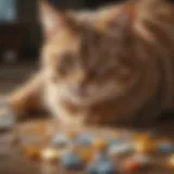 Illustration of various flea medications for cats
