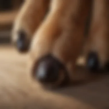 Close-up of a dog's paws during nail trimming