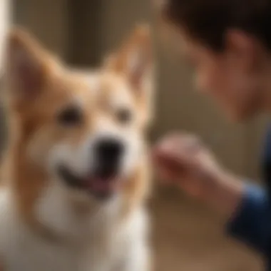 Dog receiving a nail trim at PetSmart