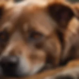 A healthy dog resting comfortably, showcasing a calm demeanor.