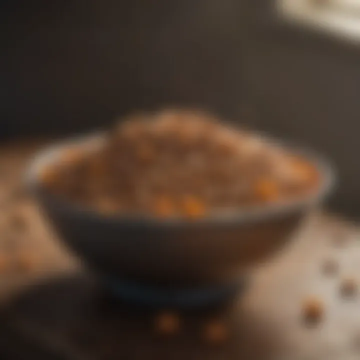 A dog's bowl filled with wet dog food enriched with novel proteins