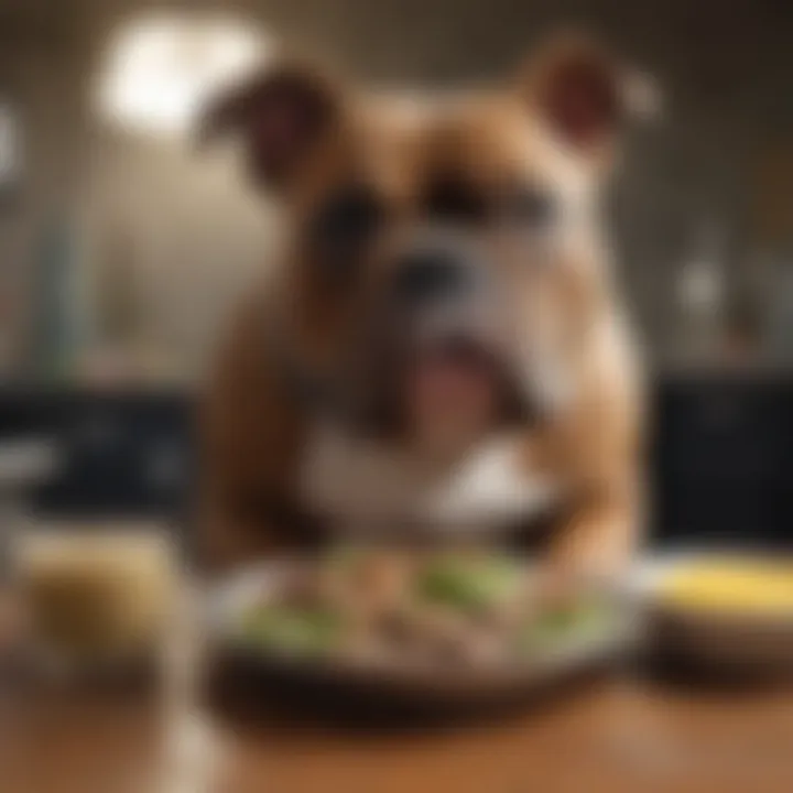 American Bully XL enjoying a balanced meal