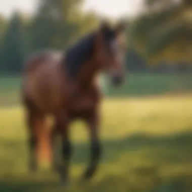 Horse standing in a calm pasture during ideal temperature conditions