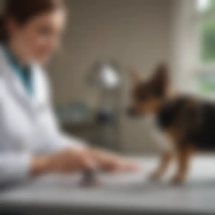 Veterinarian examining a pet