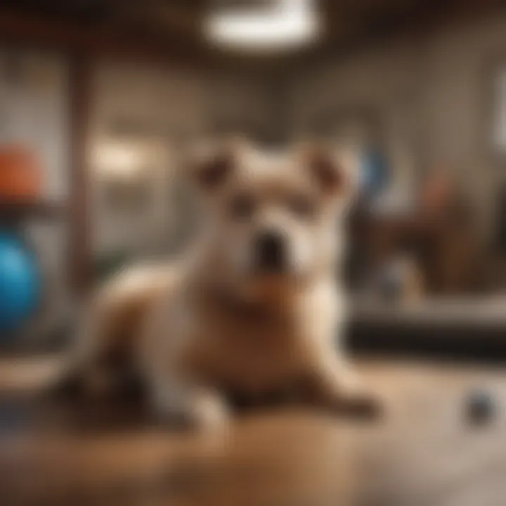 A pet enjoying playtime in a petshotel, illustrating the experience pets have