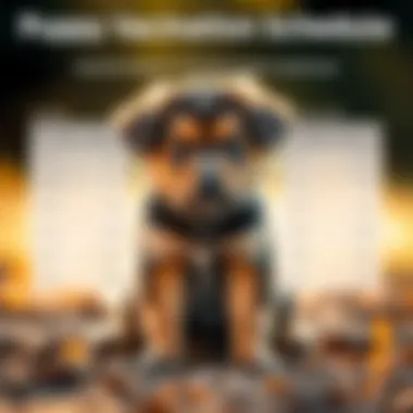 A chart detailing puppy vaccination schedules