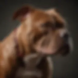 A purebred Pitbull showcasing its muscular build and distinctive features.