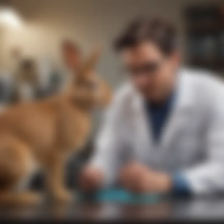 A pet owner discussing health concerns with a veterinarian, illustrating the importance of communication in care.