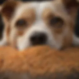 Close-up of dog food with rice as a main ingredient highlighting potential allergens.