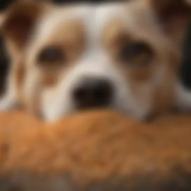 Close-up of dog food with rice as a main ingredient highlighting potential allergens.