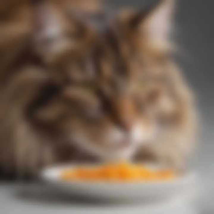 Maine Coon cat enjoying Royal Canin wet food