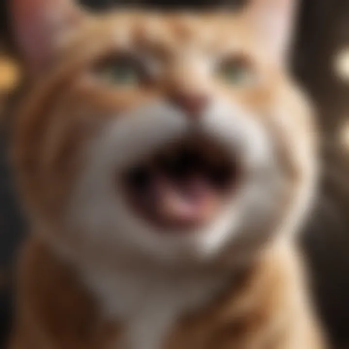 A cat showing a negative reaction to a scent.