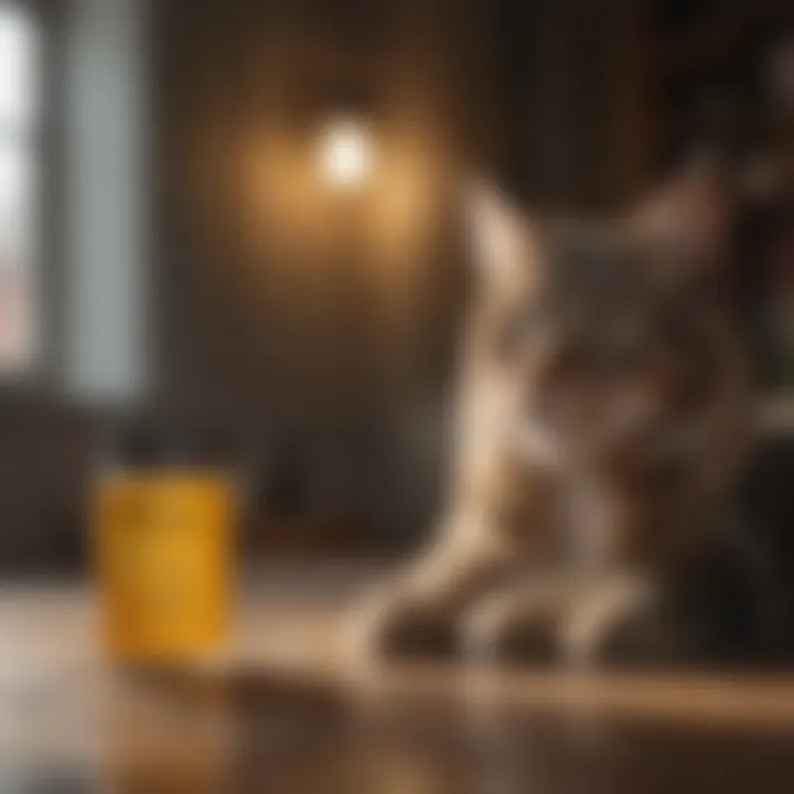 Natural repellents for cats displayed in a home environment.