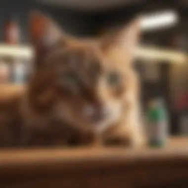 Synthetic repellents on a shelf for cat owners.