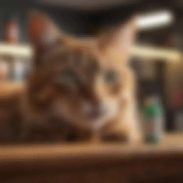 Synthetic repellents on a shelf for cat owners.
