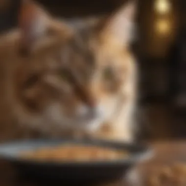 Cat enjoying semi soft dry cat food