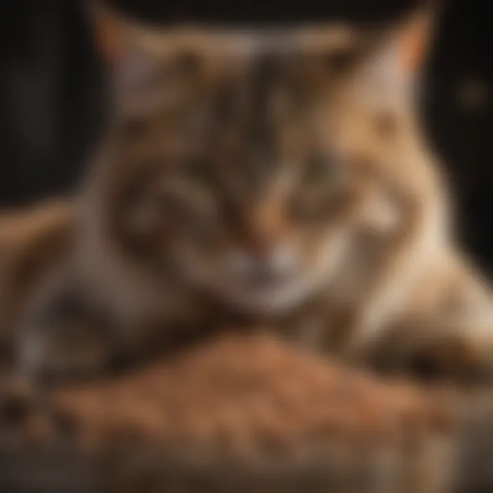 Various types of semi soft dry cat food on display