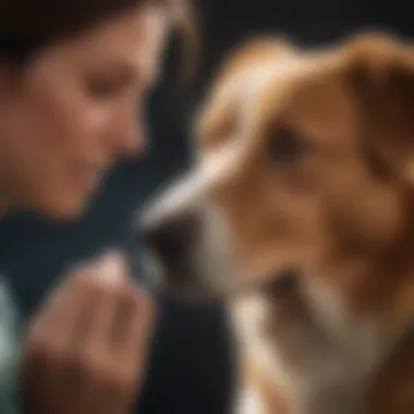 Owner Consultation with Veterinarian Dog owner discussing skin tags with a veterinarian