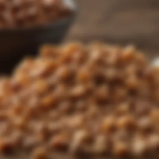 Close-up of soft chunk dog food showcasing its texture and ingredients