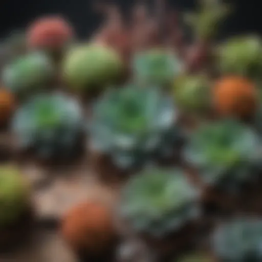 A colorful assortment of succulents