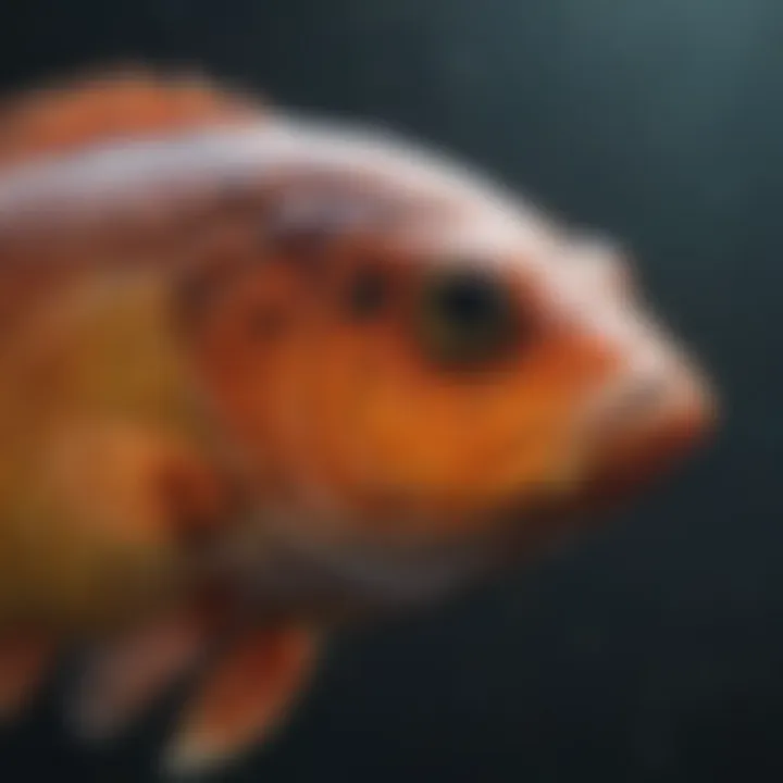 A close-up of a fish exhibiting swim bladder disorder