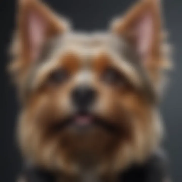 Close-up of Yorkshire Terrier showcasing its unique features