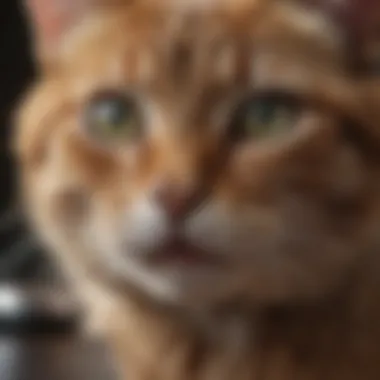 A veterinarian examining a cat for potential health issues