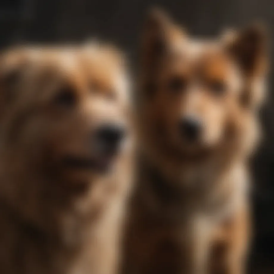 A dense double coat being brushed to remove loose hair