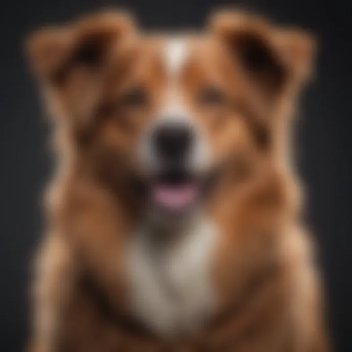A happy double coated dog showcasing a well-groomed coat