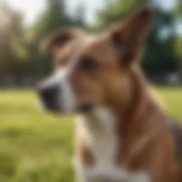 A dog enjoying a sunny day at the park with sunscreen applied