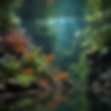 Healthy aquatic life enhanced by UV sterilization Aquarium ecosystem thriving with UV sterilization