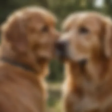 A Blockhead Golden Retriever with its owner, illustrating the bond between them