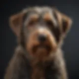 A Borderdoodle showcasing its unique coat texture and color patterns.