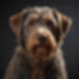 A Borderdoodle showcasing its unique coat texture and color patterns.
