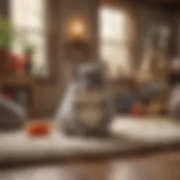 A cozy chinchilla house with soft bedding and chew toys