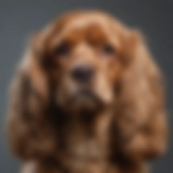 Grooming a Cocker Spaniel showcasing its beautiful coat