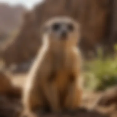 A well-maintained meerkat enclosure that reflects its natural environment