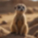 A meerkat in a natural habitat showcasing its social behavior