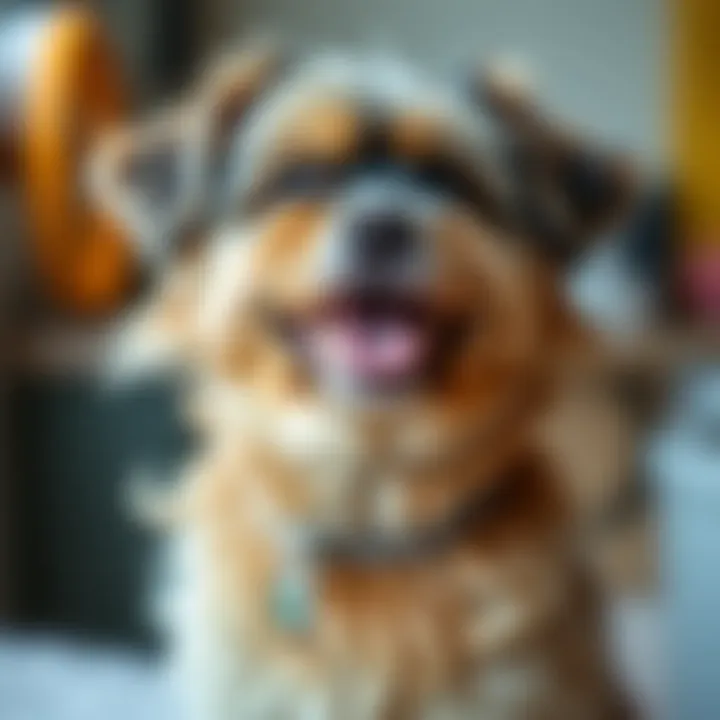 Groomed dog looking happy and refreshed after grooming session